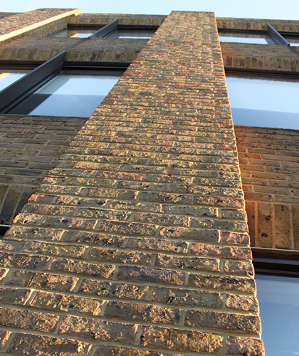 Brickwork Looking up from Ground Level