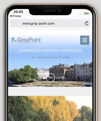 Gray Point Website on Mobile Device